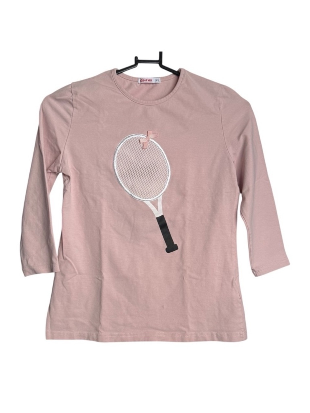 4/$25 Kidichic Pink 3/4 Sleeve Tennis Racket Tee Shirt Girls Size 16
